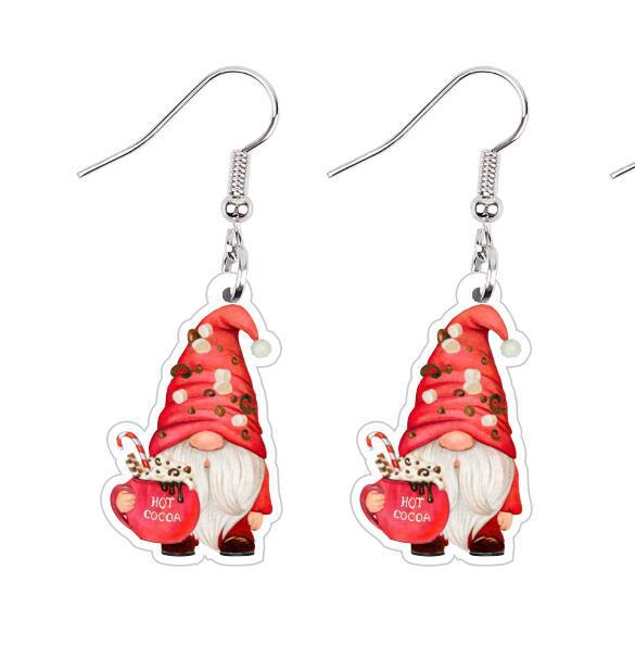 Wholesale Cartoon Resin Santa Claus Candy House Earrings
